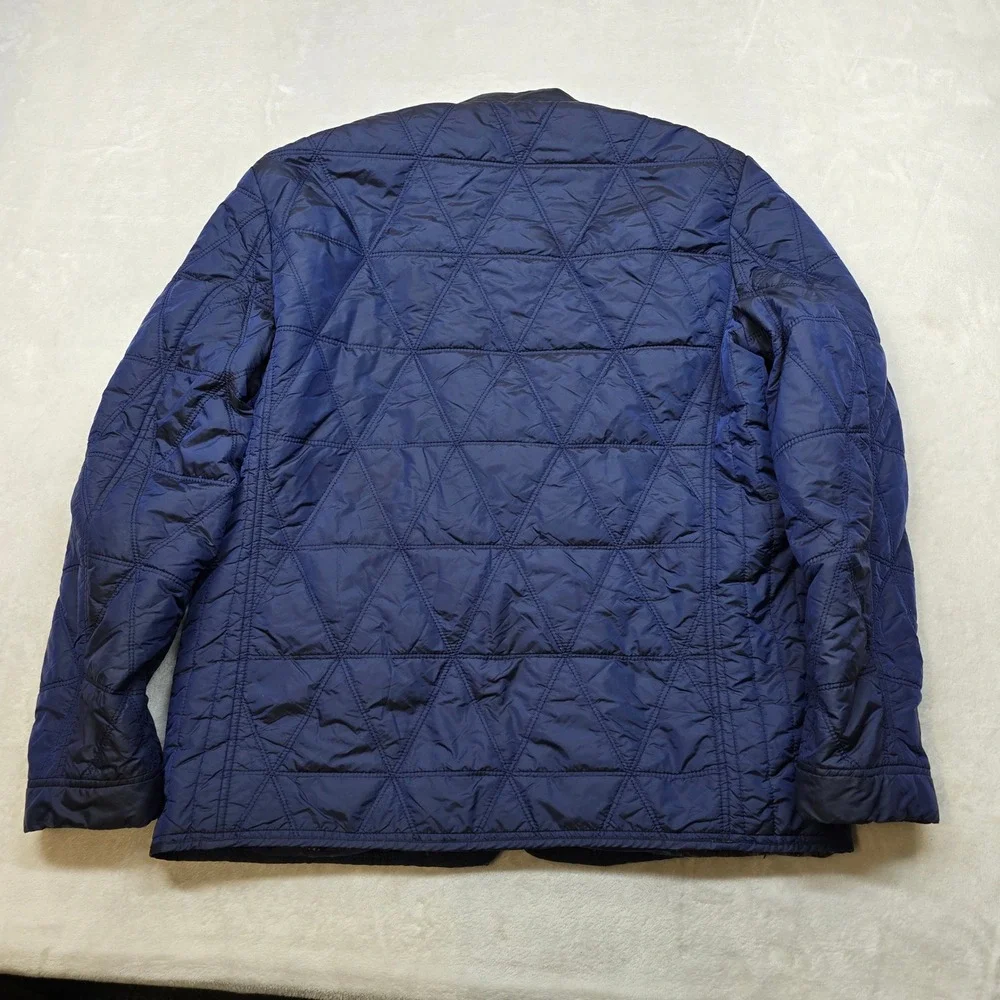 TALLIA‎ Quilted Bomber Jacket Mens Large Navy Blue Zip Lightweight Nylon